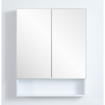600 PVC Fremantle Matte White Mirror Cabinet With Undershelf